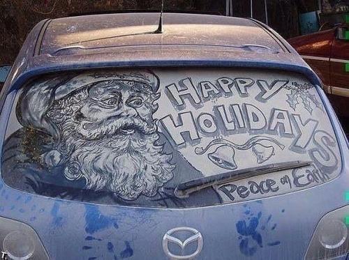 Рисунки на грязных автомобилях как искусство. 01