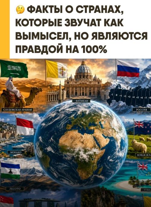 Некоторые реальные факты о странах мира абсолютно невозможными кажутся. 

