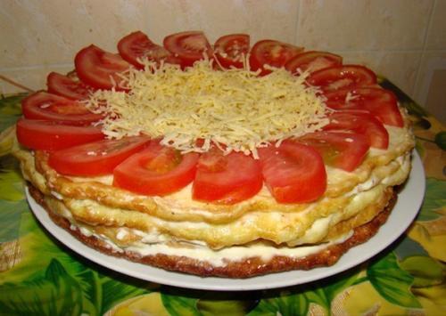 Закусочный торт из кабачков. 05