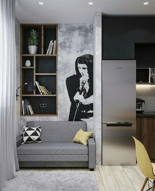 Кухня - гостиная в однокомнатной квартире. 03