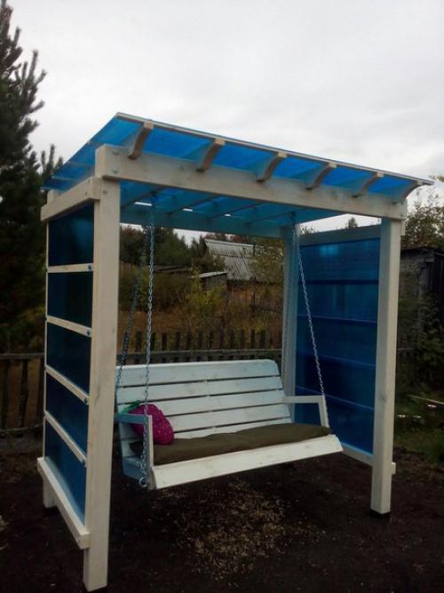 Сделал дачные качели для семьи. 06