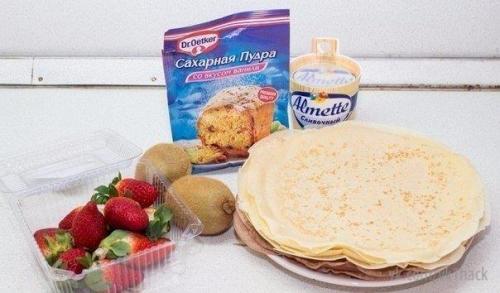 Сладкие роллы из блинов. 01