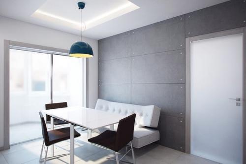 Дизайн - проект кухни в черном и белом цвете с яркими акцентами. 01