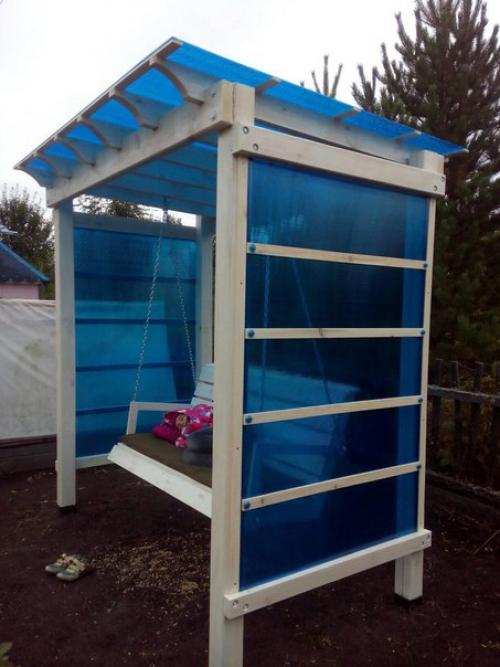 Сделал дачные качели для семьи. 05