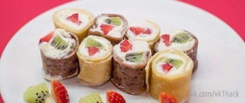 Сладкие роллы из блинов. 08