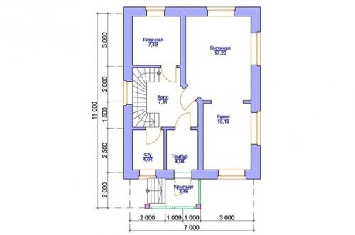 Проект дома из газоблока - общая площадь 130 кв. 05