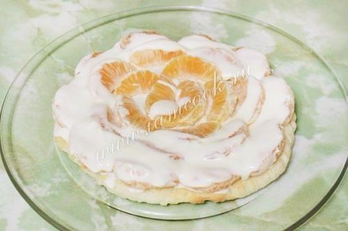 Сметанный торт с фруктами. 02