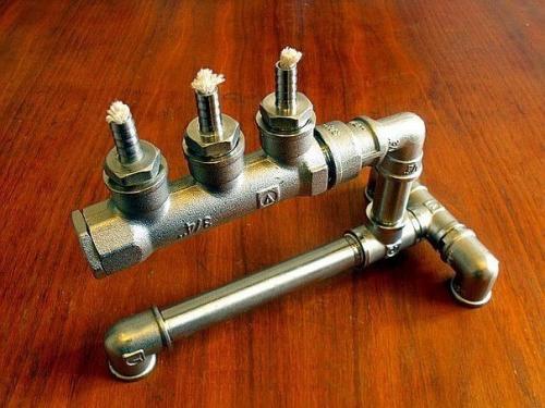 Самодельная масляная лампа из труб. 06