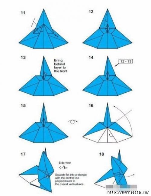 Ангелочек из бумаги в технике оригами. 01