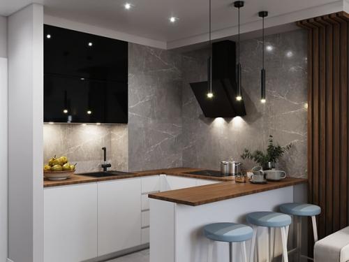 Как вам такая кухня, совмещенная с гостиной? 01