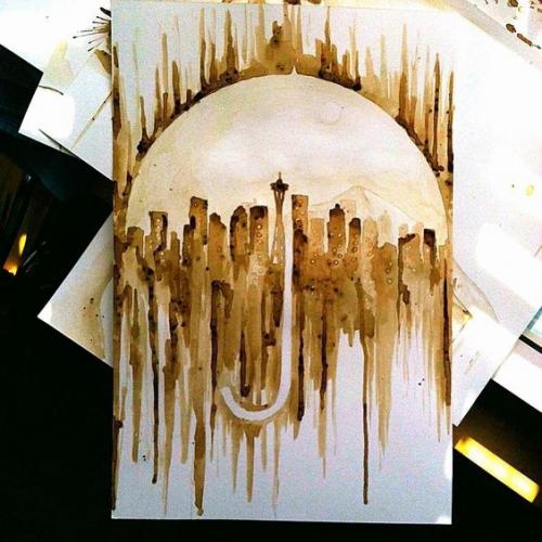 Портреты, которые нарисовали с помощью кофе. 03