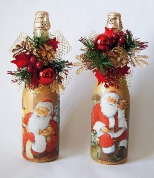 Мы украшаем бутылку игристого напитка. 03
