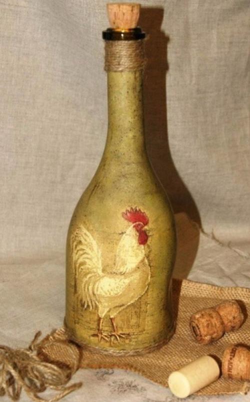 Мы украшаем бутылку игристого напитка. 04