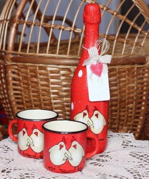 Мы украшаем бутылку игристого напитка. 01