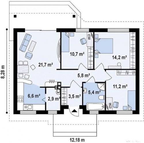 Аккуpатный одноэтажный домик, построенный для себя. 02