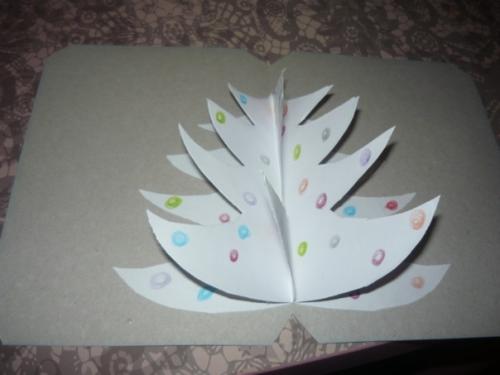 Новогодняя объёмная открытка - аппликация вместе с ребёнком. 05