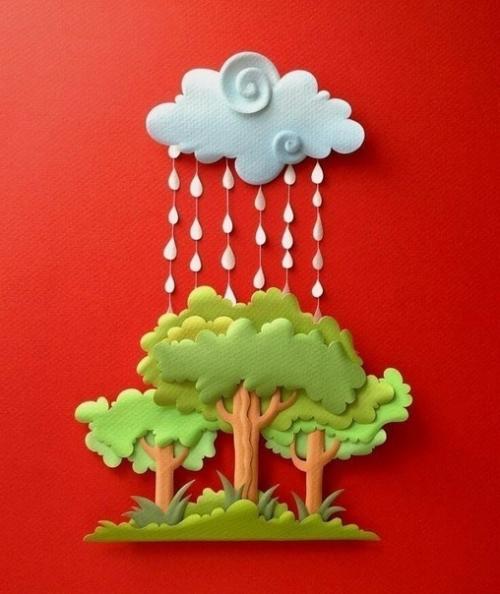 Объемные аппликации из цветной бумаги. 06