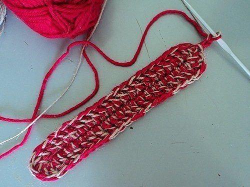 Вязаные тапочки Три Цветка. 05