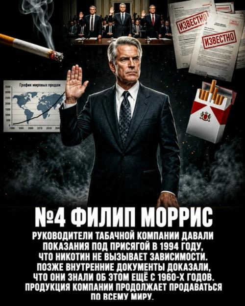 Крупнейшие мировые корпорации десятилетиями огромные состояния на смертельной продукции зарабатывали. 04