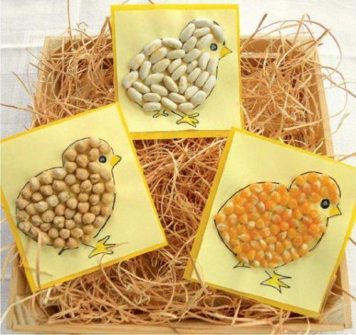 Аппликации из круп и макаронных изделий. 06