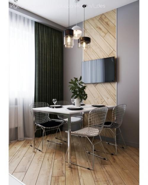 Кухня с зеленым гарнитуром, как вам такое решение. 05