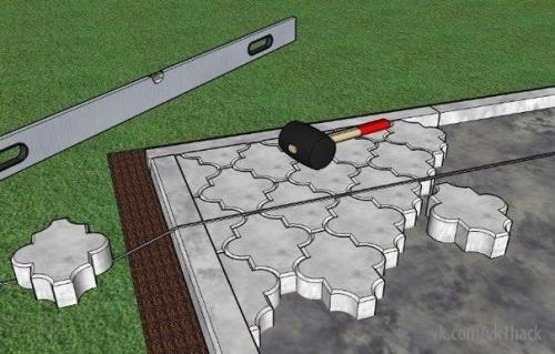 Тротуарная плитка.  Укладка в картинках. 07