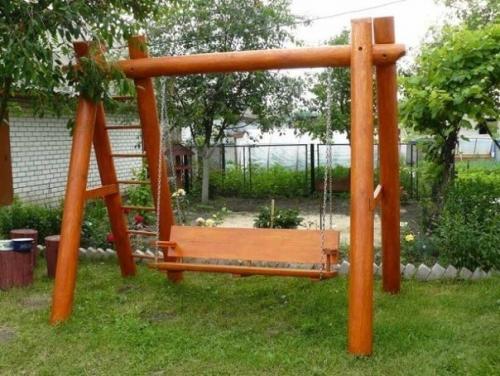 Деревянные садовые качели - настоящая радость для ребятишек. 02 Деревянные садовые качели - настоящая радость для ребятишек. 02