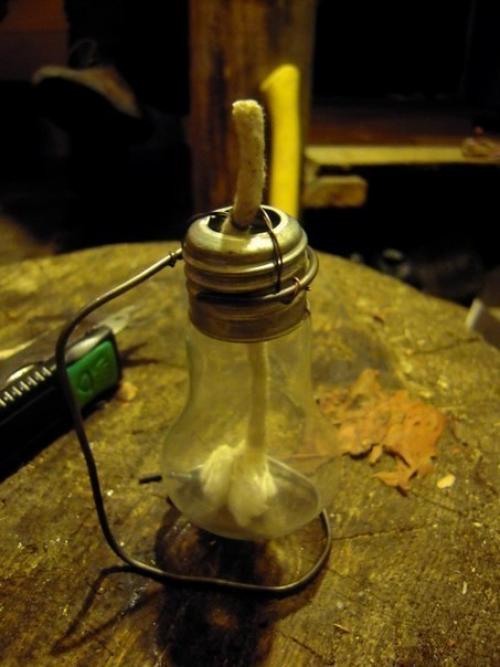 Масляный светильник из лампочки. 06 Масляный светильник из лампочки. 06