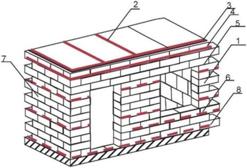 Армирование стен из газобетонных блоков в чертежах и схемах. 03