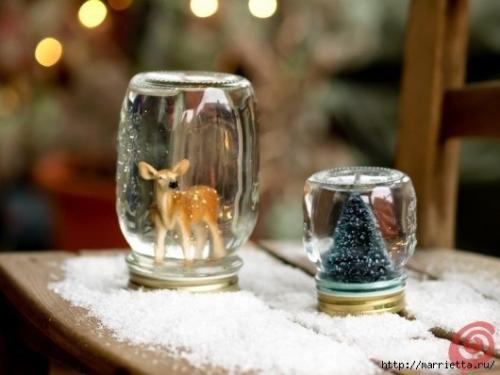 Снежный шар из банки, своими руками. 01