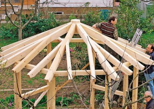 Строительство беседки из дерева. 04