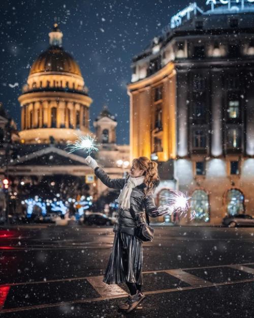 Прогулочная фотосессия по вечернему предновогоднему Петербургу. 03