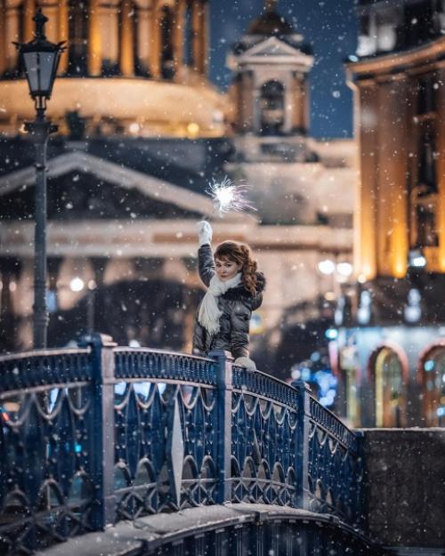 Прогулочная фотосессия по вечернему предновогоднему Петербургу. 04