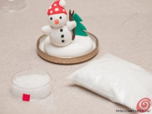 Снежный шар из банки, своими руками. 05