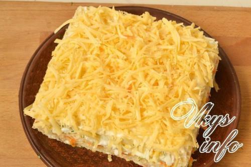 Закусочный торт из вафельных коржей с консервами. 07 Закусочный торт из вафельных коржей с консервами. 07