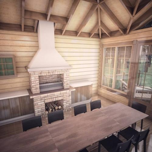 Летняя кухня и беседка, проект и фото. 03