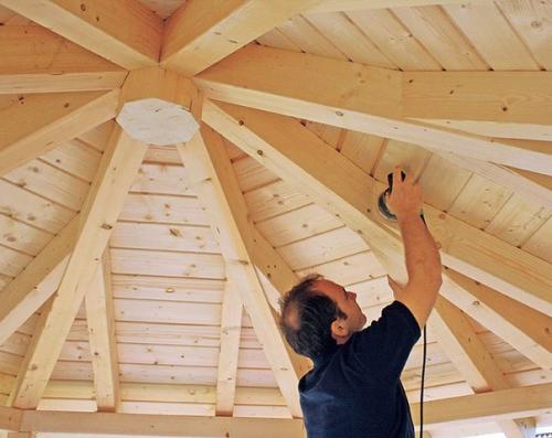 Строительство беседки из дерева. 08