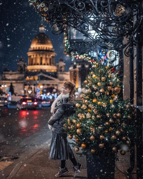 Прогулочная фотосессия по вечернему предновогоднему Петербургу. 06