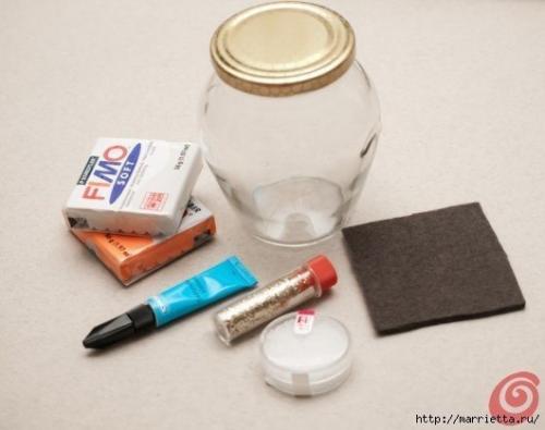 Снежный шар из банки, своими руками. 02