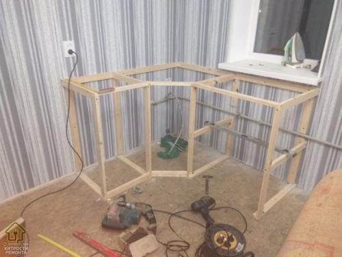 В одиночку решил сделать дачную кухню. 01