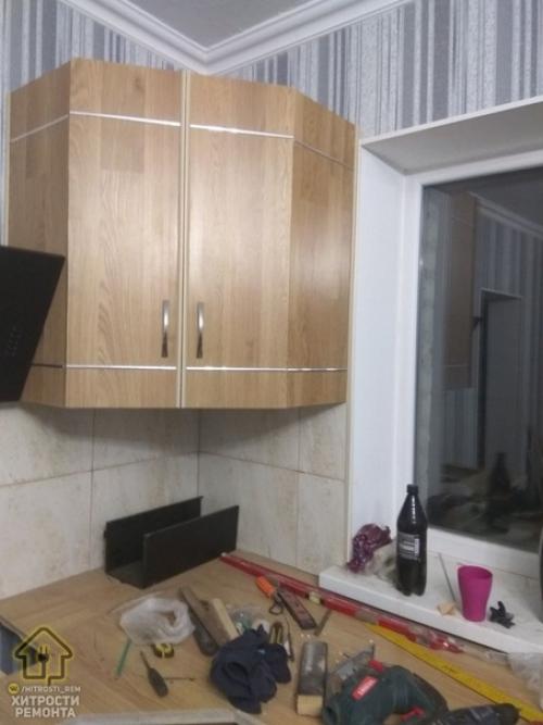 В одиночку решил сделать дачную кухню. 07