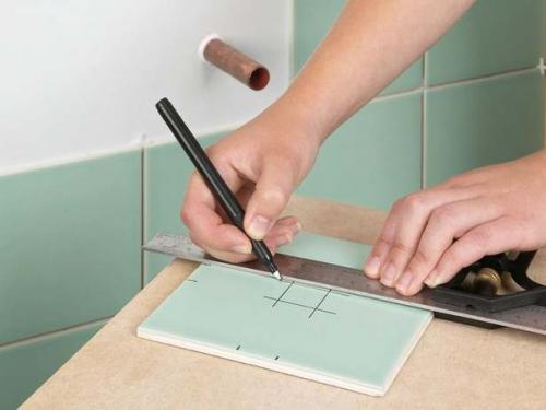 Как уложить плитку вокруг препятствий. 08 Как уложить плитку вокруг препятствий. 08