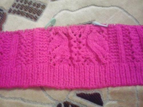 Ажурная шапочка и снуд, вязанные спицами. 06