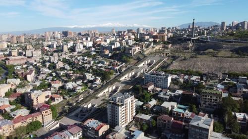 Армения, Ереван.  Вершины Арарат (большой и малый) - это символ Армении. 02