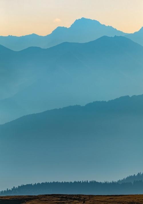 Воздушная перспектива горных долин из серии Акварели Воздуха и Света. 03