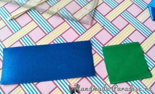 Букет синих роз из атласных лент своими руками. 01