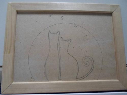 Черно-белое панно.  В работе мы используем черную и белую фасоль (мелкую. 02