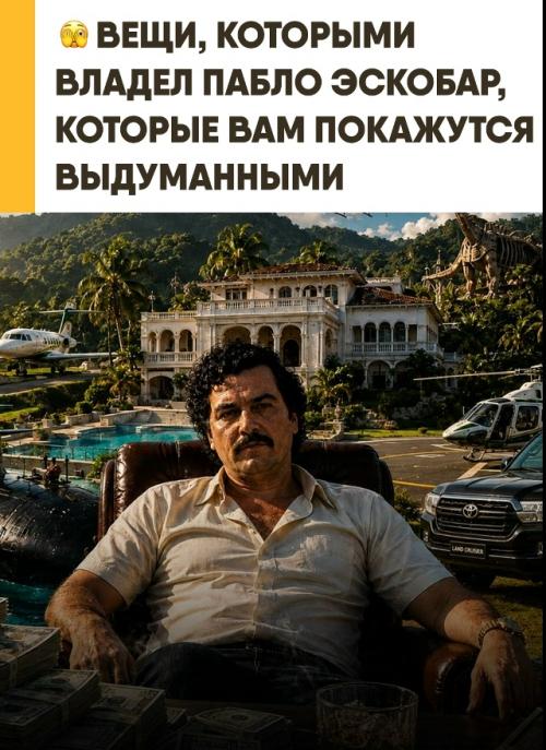 Богатство Пабло эскобара было настолько огромным, что многие истории о нём звучат как вымысел. 
