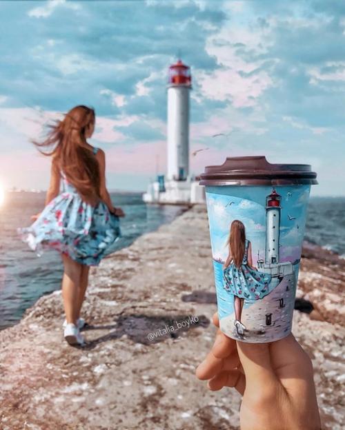 Потрясающий дуэт рисунка и фото! 01