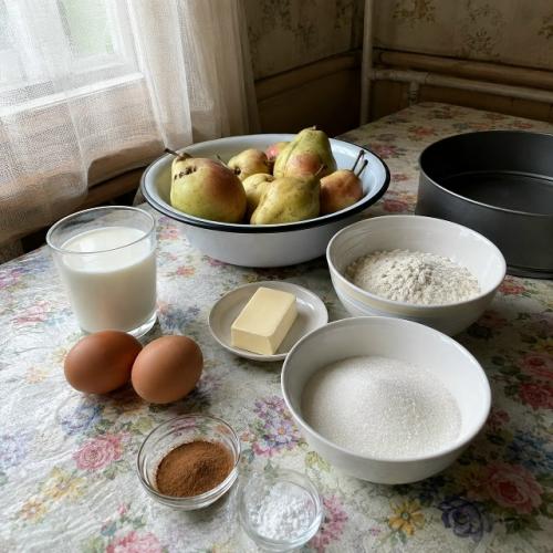Хозяйки ахнут, когда разрежут этот пирог: внутри почти нет теста, зато груши лежат десятками тонких слоёв. 


